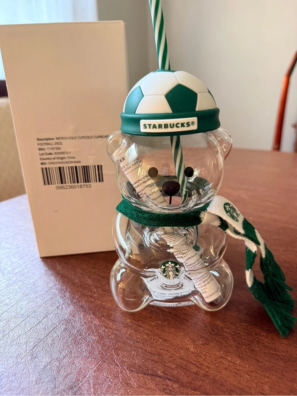 Starbucks Reserve Member Exclusive Bearista Soccer World Cup FIFA with scarf